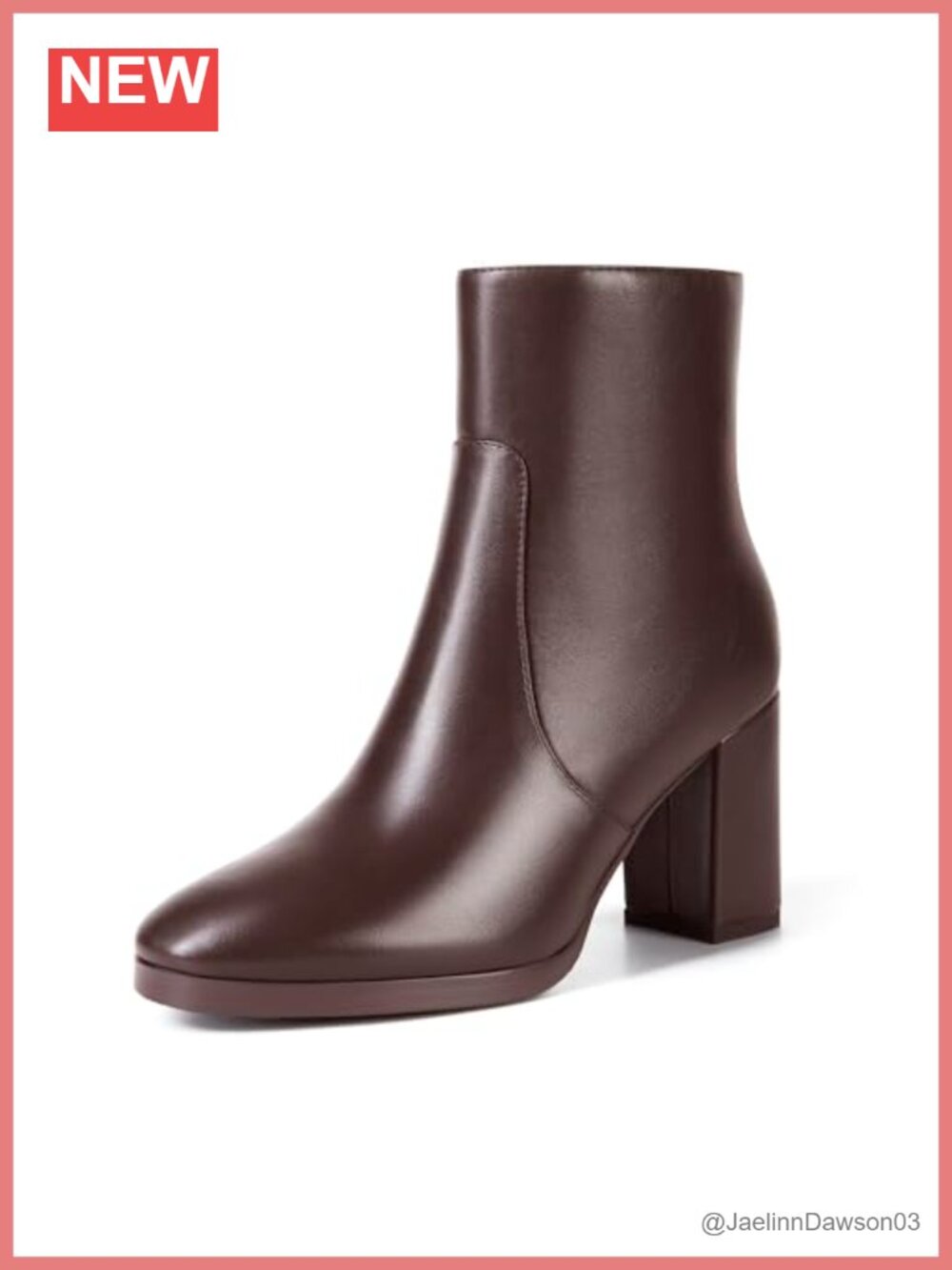 Women's Chunky Block Heel Booties Side Zip Round Toe Ankle Boots Faux Leather